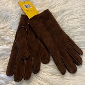 Mans Leather Dress Glove size Medium brown color brand new